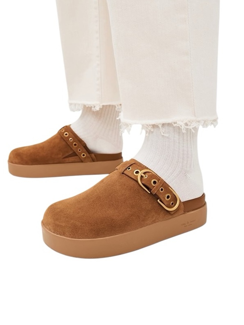 NWOT Rag & Bone Geo Buckle Platform Mules
